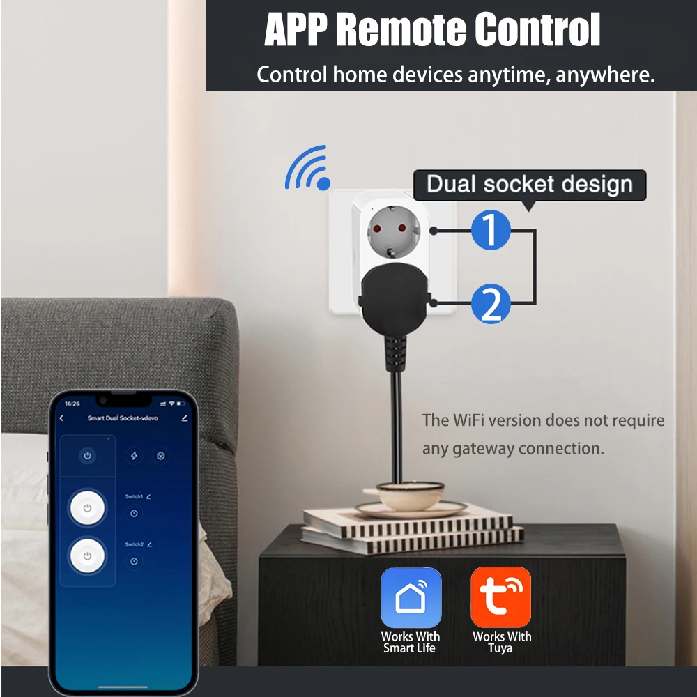 BORUIDAPLS WiFi Smart socket E - Timer Dual Outlet ulasan dan harga